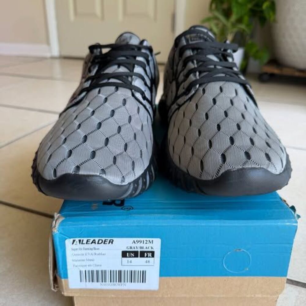 Aleader Super-lite Men's Running Shoes Size 14 Gray Black New With Box A9912M